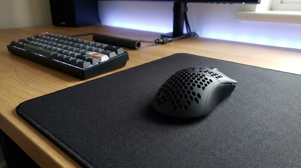 Budget gaming mouse on a clean gaming desk